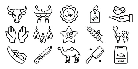 set of different Eid animals icon