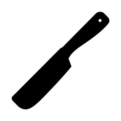 Black Silhouette of a Spatula, Utensil with Hole for Hanging Storage
