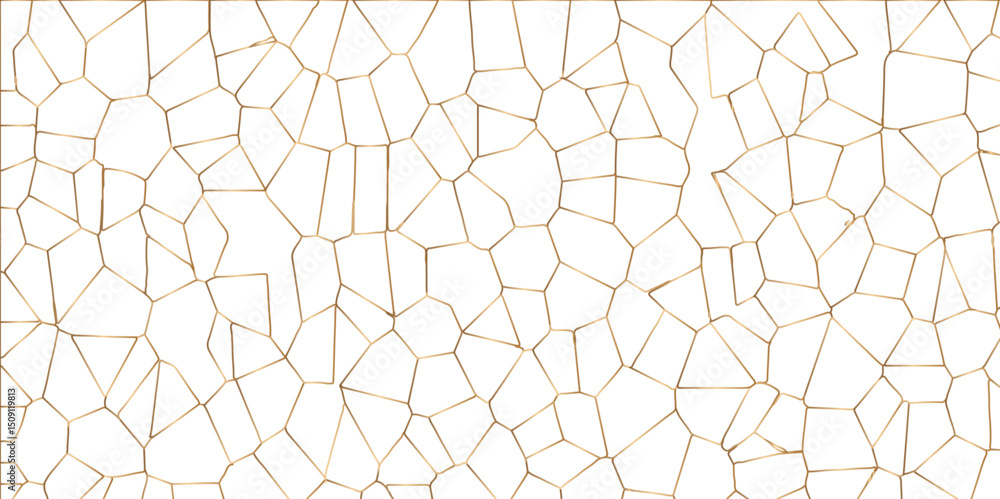 Poster abstract golden hexagon graphic ornament. arabian stylish seamless pattern on white background. crea