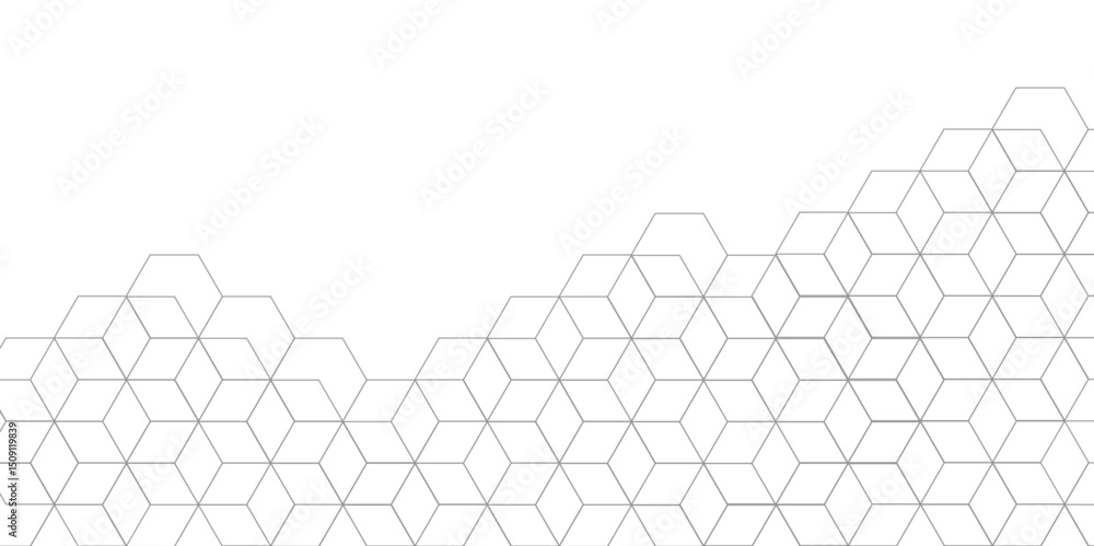 Aufkleber Modern simple style seamless pattern with hexagonal graphic design. Geometric art deco texture mosaic white background. abstract molecular structures in technology, wallpaper background, vector.	
