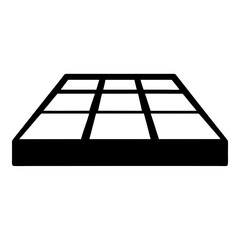 Graphical representation of a flat surface divided into nine rectangular segments