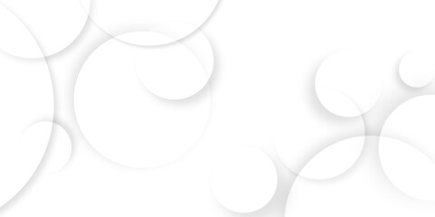 Abstract background with circle white abstract geometric background with soft light white paper circles in design .Gray abstract. Modern design background for report and project presentation template.