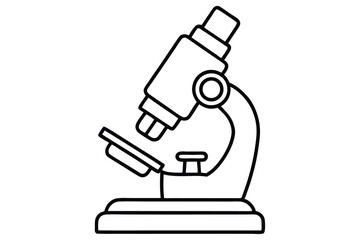 microscope line art vector, microscope outline 