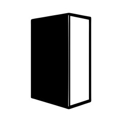 Simple minimalist illustration of a closed book with front cover in black