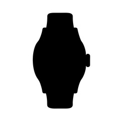 Silhouette of a smart watch isolated on a white background design