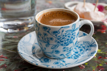 Traditional delicious Turkish coffee or Greek coffee