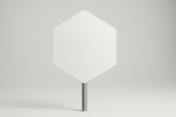 Hexagon-shaped road sign mockup