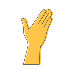 Pointing human hand line icon.  Vector illustration