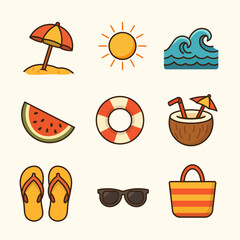 Summer Element Flat Design Vector