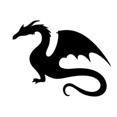Silhouette of a majestic dragon, a mythical creature of power and magic
