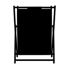 Black silhouette of a folding laundry basket or hamper on white background