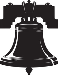 Liberty bell silhouette icon. Clipart image isolated on white background © Masud