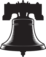 Liberty bell silhouette icon. Clipart image isolated on white background