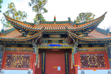 Scenery of Guandu Ancient Town, Kunming, Yunnan Province, China, Tuzhu Temple