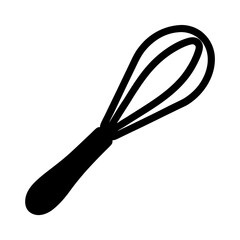Isolated Black Whisk, Symbol for Kitchen, Baking and Cooking Utensil