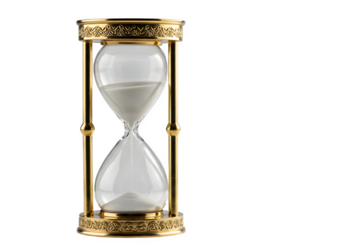 Elegant Hourglass isolated on white or transparent background. PNG
