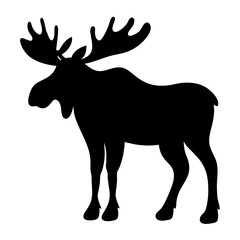 Silhouette of a Majestic Moose, standing Proudly in Nature's Spotlight