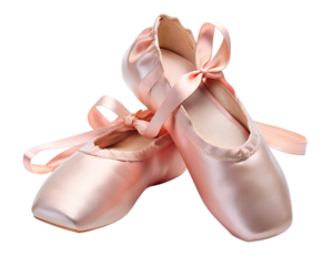 pair of ballet shoes isolated on white background.PNG Transparent file type with high definition picture quality available.