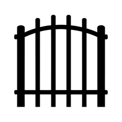 Naklejka premium Silhouette of a wooden garden fence with six vertical planks