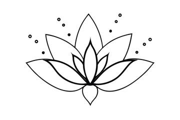 Elegant line art lotus flower design simple minimalist floral illustration