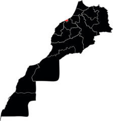 Morocco Capital Mark on its Map Vector Illustration