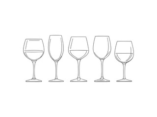 Wine Cup Line Art Illustration