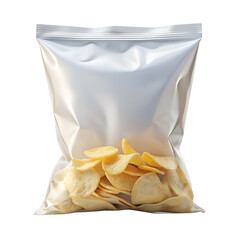 Front View Of Blank Snack Chips Pouch Isolated On Transparent Background