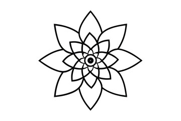 Elegant black line art flower mandala design