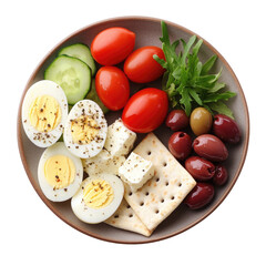 Healthy Mediterranean Style Breakfast With  isolated on a transparent background
