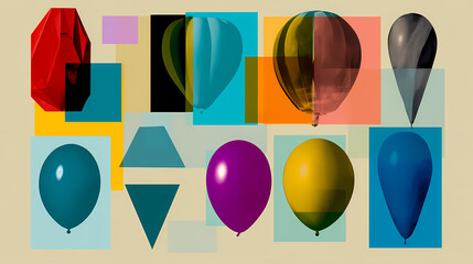 Balloons: rubber is essential in balloon production, offering the flexibility to expand and float when filled with air or helium for festive occasions. Weightless Contour. Illustration