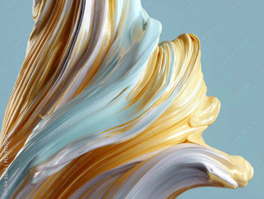 Poster colorful paint swirls blending together, creating a stunning abstract texture on a soft background.