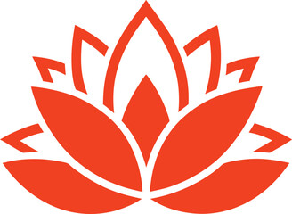 Obraz premium A symbolic lotus flower icon on white background