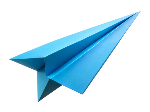 paper plane  isolated on white background. PNG Transparent file type with high definition quality And vibrant color grading Available.