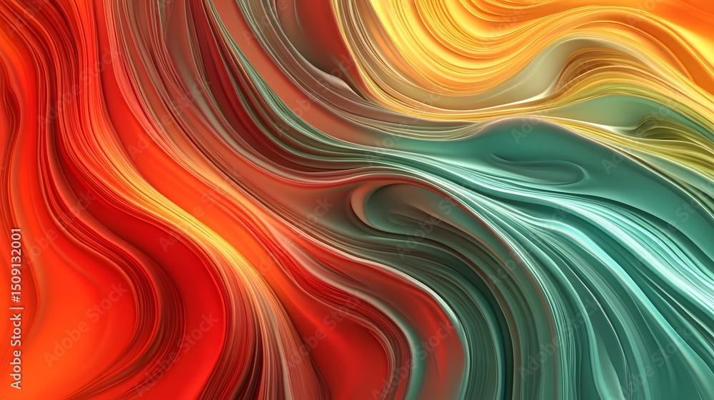 Aufkleber dynamic abstract design with flowing colors.