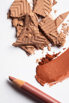Makeup textures with eye shadow and powder