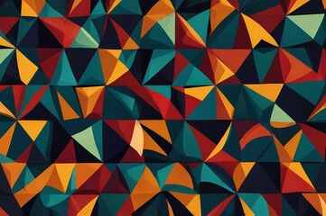 Fototapeta premium Geometric Polygon Abstract: Colorful Triangle Pattern Background