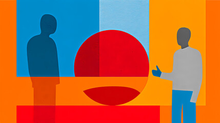 Conceptual illustration of rejection sensitivity and self-doubt in social interactions. Negative Interaction. Illustration