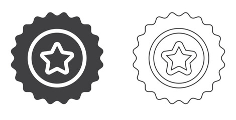 medal with star icon. award medal symbol vector. medal icon set solid and line style. editable icons, vector icons collection.