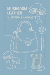 Sustainable Mushroom Leather Handbag – Eco-Friendly Fashion Line Art

