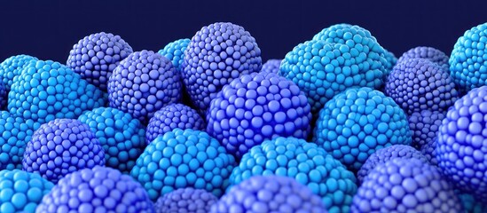 Abstract blue spheres texture background; 3D render