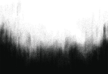 Vector halftone texture with vertical black lines fading into white. Smooth transition and abstract atmosphere. Dotted grunge photocopy and old print effect.