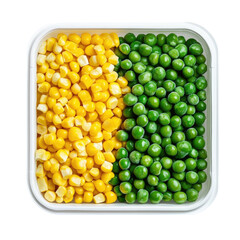 Frozen Peas And Corn Mix Arranged In  isolated on a transparent background