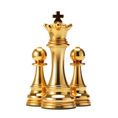 Golden Chess King Wins Png Elegant Gold  isolated on a transparent background