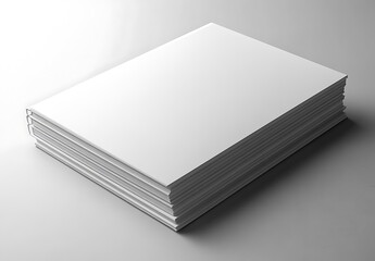 Stack of Blank White Paper Mockup Perfect for Magazine, Book, or Catalog Design Presentations