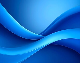 Obraz premium Abstract blue wave design; flowing, dynamic curves on a gradient background