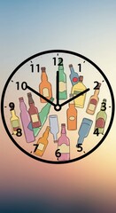 Time for Drinks: A Colorful Clock of Alcoholic Beverages