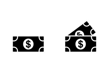 Money currency cash dollar bill finance icon vector