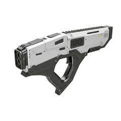 fantastic super technological handguns on a transparent background