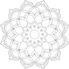 simple mandala design for coloring book, relaxing and simple mandala art, yoga logo design 