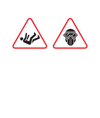 Obraz premium Danger Sign, Isolated on a white Background